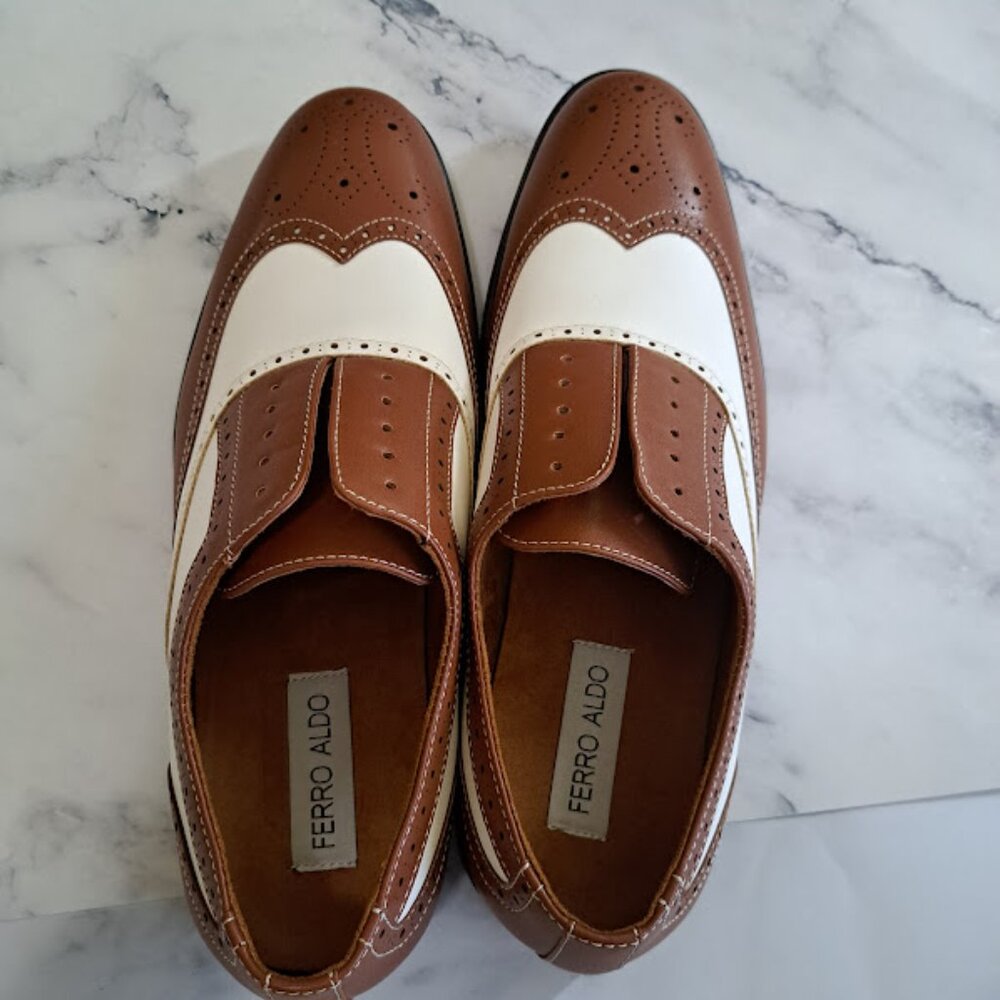 Men's Arthur Ferro Aldo Dress shoes oxfords brown and white size 10.5 - Picture 4 of 7